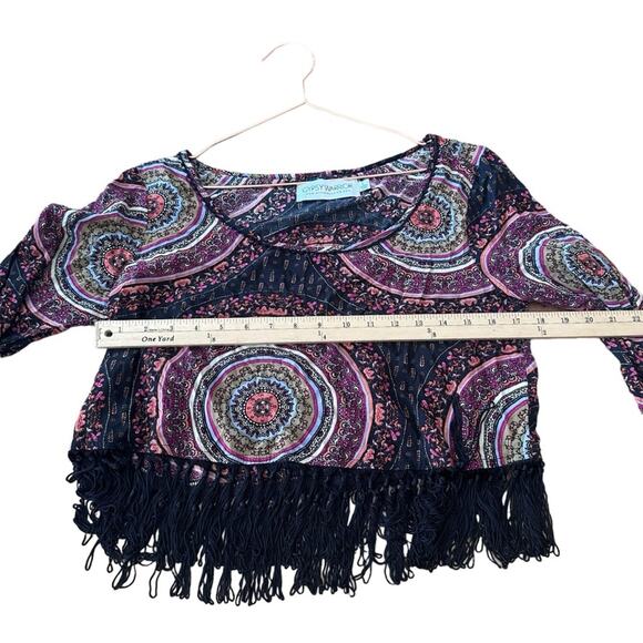 Gypsy warrior crop top with fringe size large - Picture 6 of 7
